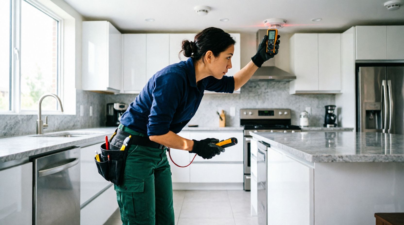 Professional home safety inspection in progress
